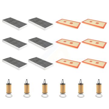 6x Air + 6x Cabin + 6x Engine Cartridge Oil Filter (18 Total) Kit For KFM-104068