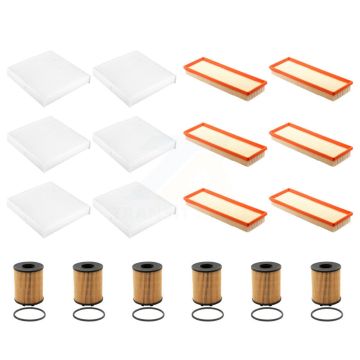 6x Air + 6x Cabin + 6x Engine Cartridge Oil Filter (18 Total) Kit For Fiat 500 KFM-104081