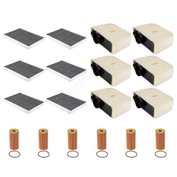 6x Air + 6x Cabin + 6x Engine Cartridge Oil Filter (18 Total) Kit For 17-25 Audi Q7 2.0L KFM-104095