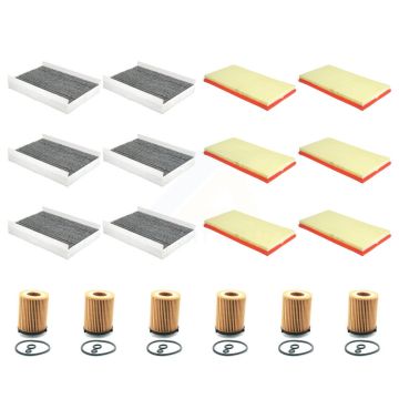6x Air + 6x Cabin + 6x Engine Cartridge Oil Filter (18 Total) Kit For KFM-104096