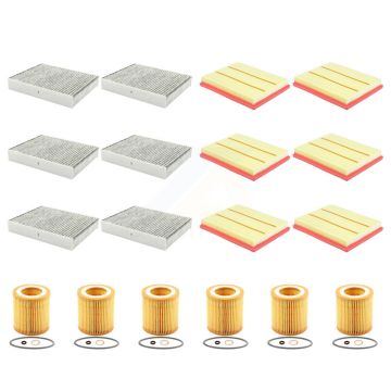 6x Air + 6x Cabin + 6x Engine Cartridge Oil Filter (18 Total) Kit For BMW 335i xDrive M2 KFM-104104