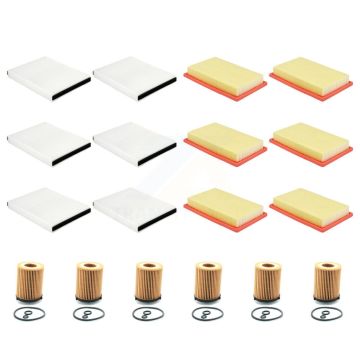 6x Air + 6x Cabin + 6x Engine Cartridge Oil Filter (18 Total) Kit For Mercedes-Benz C300 KFM-104116