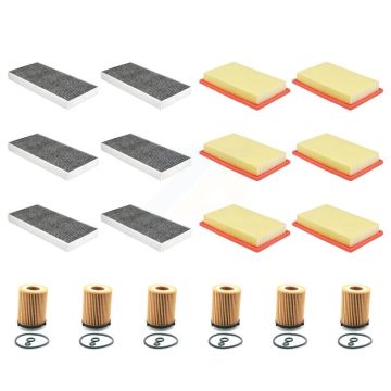 6x Air + 6x Cabin + 6x Engine Cartridge Oil Filter (18 Total) Kit For Mercedes-Benz KFM-104118