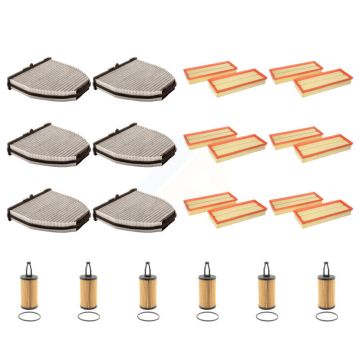 6x Air + 6x Cabin + 6x Engine Cartridge Oil Filter (18 Total) Kit For Mercedes-Benz C350 KFM-104123