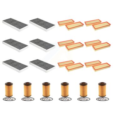 6x Air + 6x Cabin + 6x Engine Cartridge Oil Filter (18 Total) Kit For Mercedes-Benz SLK55 KFM-104125