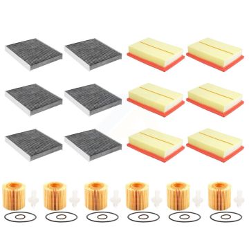 6x Air + 6x Cabin + 6x Engine Cartridge Oil Filter (18 Total) Kit For Lexus RX450h KFM-104132