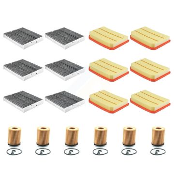 6x Air + 6x Cabin + 6x Engine Cartridge Oil Filter (18 Total) Kit For Mercedes-Benz A220 KFM-104135