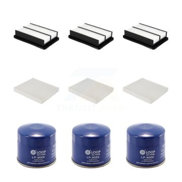 3x Air + 3x Cabin + 3x Engine Oil Filter (9 Total) Kit For Kia Seltos KFM-104279