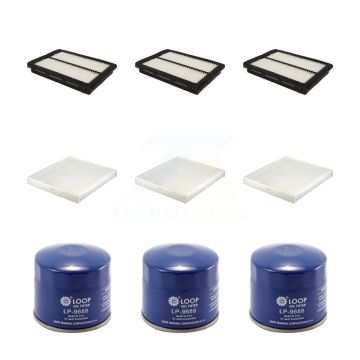 3x Air + 3x Cabin + 3x Engine Oil Filter (9 Total) Kit For Hyundai Sonata Kia Optima KFM-104302