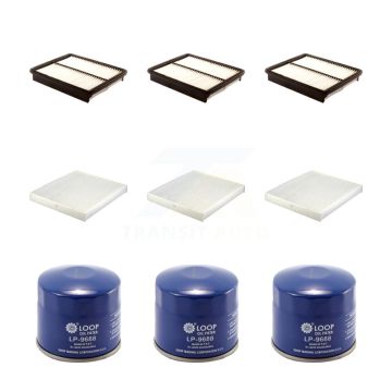 3x Air + 3x Cabin + 3x Engine Oil Filter (9 Total) Kit For Kia Optima KFM-104303