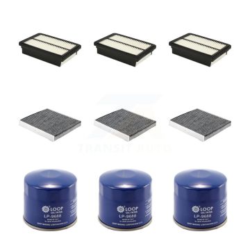 3x Air + 3x Cabin + 3x Engine Oil Filter (9 Total) Kit For 2018-2021 Hyundai Kona KFM-104318