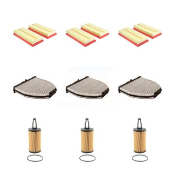 3x Air + 3x Cabin + 3x Engine Cartridge Oil Filter (9 Total) Kit For Mercedes-Benz CLS550 KFM-104567
