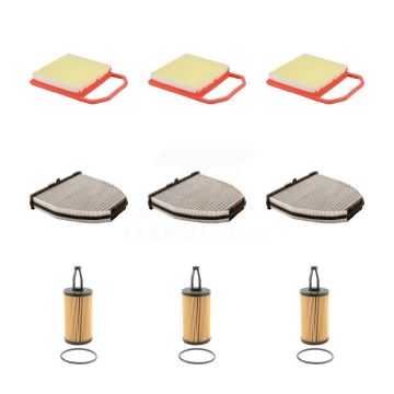 3x Air + 3x Cabin + 3x Engine Cartridge Oil Filter (9 Total) Kit For Mercedes-Benz E400 KFM-104570