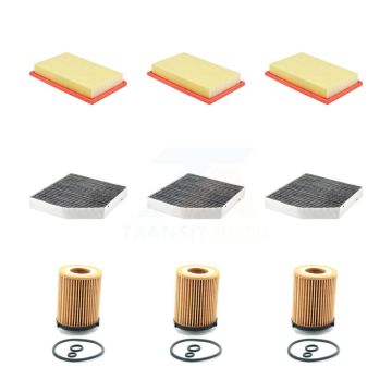 3x Air + 3x Cabin + 3x Engine Cartridge Oil Filter (9 Total) Kit For Mercedes-Benz C300 KFM-104585