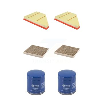 2x Air + 2x Cabin + 2x Engine Oil Filter (6 Total) Kit For Chevrolet GMC Acadia Traverse KFM-104709