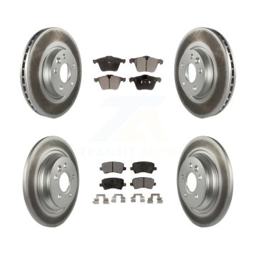 Front Rear Coat Brake Rotor Ceramic Pad Kit For Volvo V70 With 300mm Diameter KGT-101926