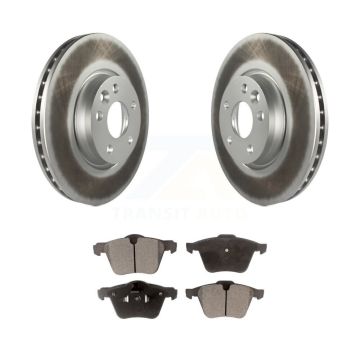 Front Coat Brake Rotor Ceramic Pad Kit For 2008 Volvo V70 With 300mm Diameter KGT-101929