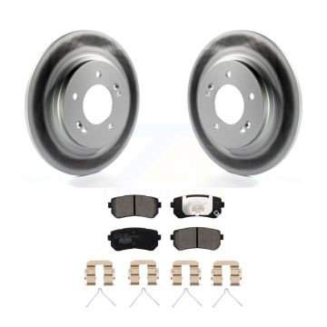 Rear Coated Brake Rotor & Ceramic Pad Kit For 2016 Kia Optima With Electric Parking KGT-101942