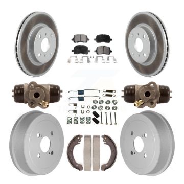 Front Rear Coat Brake Rotor Ceramic Pad Drum Kit (9Pc) For 2002 Toyota Corolla From 04 02 KGT-101949