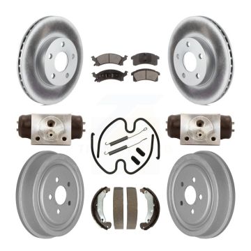 Front Rear Coat Disc Brake Rotor Ceramic Pad Drum Kit (9Pc) For Pontiac Sunfire Chevrolet KGT-101957