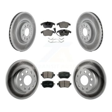 Front Rear Coated Disc Brake Rotors And Ceramic Pads Kit For Volkswagen Passat KGT-101982