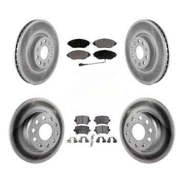 Front Rear Coated Brake Rotor Ceramic Pad Kit For Volkswagen GTI With Performance Package KGT-101984