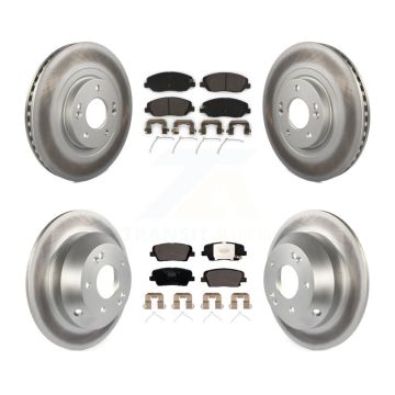 Front Rear Coated Disc Brake Rotors And Ceramic Pads Kit For Hyundai Santa Fe XL KGT-102000
