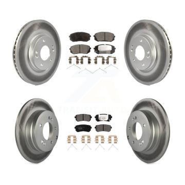 Front Rear Coat Disc Brake Rotor Ceramic Pad Kit For Kia Optima With Manual Parking KGT-102005