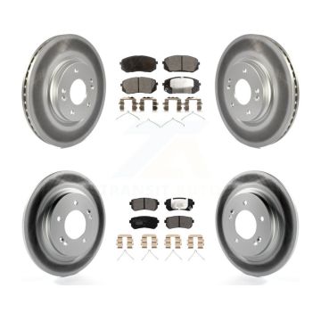 Front Rear Coat Brake Rotor Ceramic Pad Kit For 16 Kia Optima With Electric Parking KGT-102006