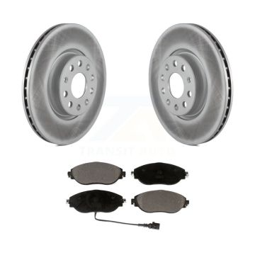 Front Coated Disc Brake Rotors And Ceramic Pads Kit For Volkswagen Jetta GTI KGT-102013