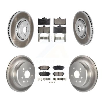 Front Rear Coated Disc Brake Rotor And Ceramic Pad Kit (6Pc) For Lexus IS350 IS300 IS200t KGT-102026
