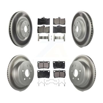 Front Rear Coat Disc Brake Rotor Ceramic Pad Kit (6Pc) For Lexus IS350 GS350 GS450h GS460 KGT-102029
