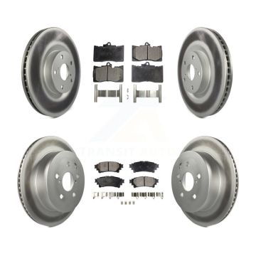 Front Rear Coated Brake Rotor Ceramic Pad Kit (6Pc) For 2014-2015 Lexus IS350 C F Sport KGT-102030
