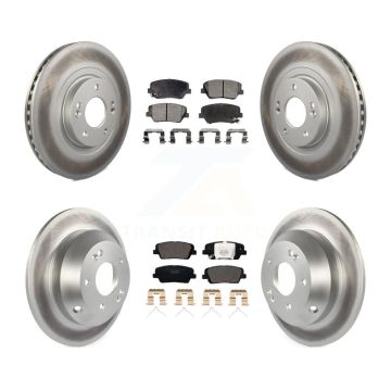 Front Rear Coated Brake Rotor & Ceramic Pad Kit For Kia Sorento With Red Painted Calipers KGT-102039