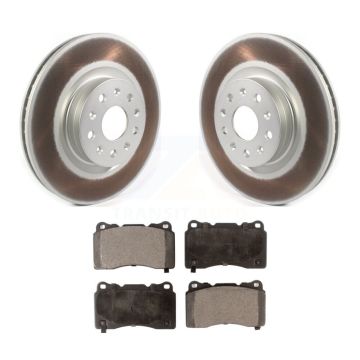 Front Coated Disc Brake Rotors And Ceramic Pads Kit For Cadillac CTS CT6 KGT-102048