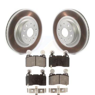 Front Coated Disc Brake Rotors And Ceramic Pads Kit For Cadillac Chevrolet Camaro CTS CT6 KGT-102050
