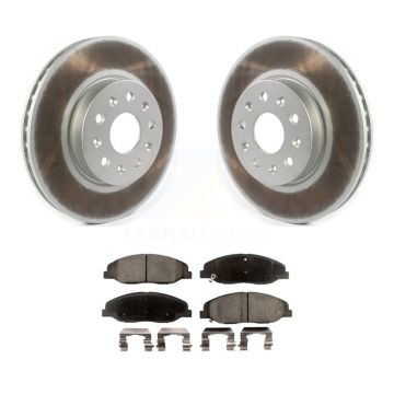 Front Coated Disc Brake Rotors Ceramic Pad Kit For Cadillac CTS Without Heavy Duty Brakes KGT-102053