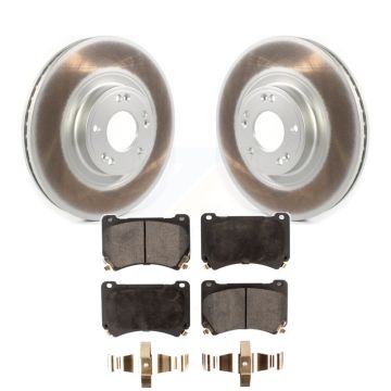 Front Coated Disc Brake Rotors And Ceramic Pads Kit For Hyundai Genesis KGT-102073