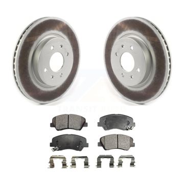 Front Coated Disc Brake Rotors And Ceramic Pads Kit For Kia Rio KGT-102078