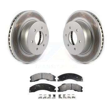 Front Coated Disc Brake Rotors And Ceramic Pads Kit For 2016-2024 Nissan TITAN XD KGT-102084