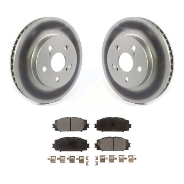 Front Coated Disc Brake Rotors And Ceramic Pads Kit For Toyota Corolla Prius Prime AWD-e KGT-102087