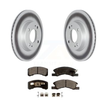 Front Coated Disc Brake Rotors And Ceramic Pads Kit For 2017-2024 Mitsubishi Mirage G4 KGT-102088