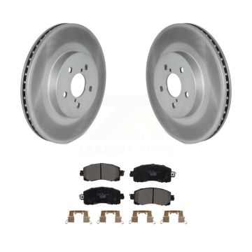 Front Coated Disc Brake Rotors And Ceramic Pads Kit For Subaru Crosstrek Impreza KGT-102093