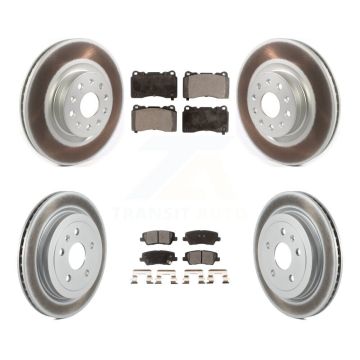 Front Rear Coat Disc Brake Rotor Ceramic Pad Kit For Cadillac CTS With 18" Factory Wheels KGT-102108