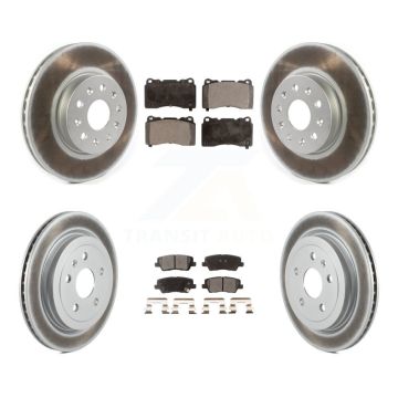 Front Rear Coated Disc Brake Rotors And Ceramic Pads Kit For Cadillac CTS KGT-102109