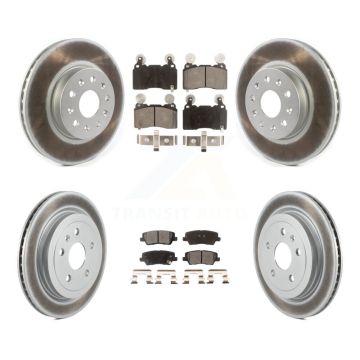 Front Rear Coated Disc Brake Rotors And Ceramic Pads Kit For Cadillac CTS KGT-102113