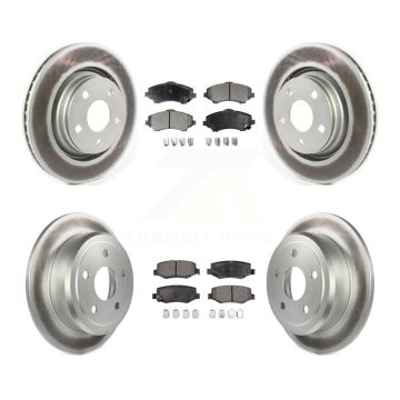 Front Rear Coated Disc Brake Rotors And Ceramic Pads Kit For Jeep Wrangler JK KGT-102128