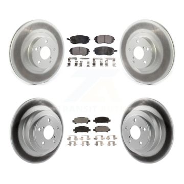 Front Rear Coated Disc Brake Rotor Ceramic Pad Kit For 2005-2006 Subaru Baja Turbocharged KGT-102139