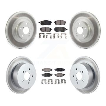 Front Rear Coated Disc Brake Rotors And Ceramic Pads Kit For Subaru Outback Legacy KGT-102140