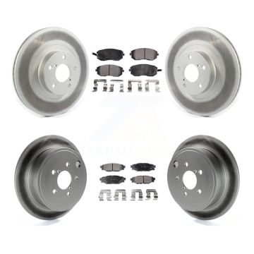 Front Rear Coated Brake Rotors Ceramic Pad Kit For Subaru Outback Forester Impreza Legacy KGT-102141